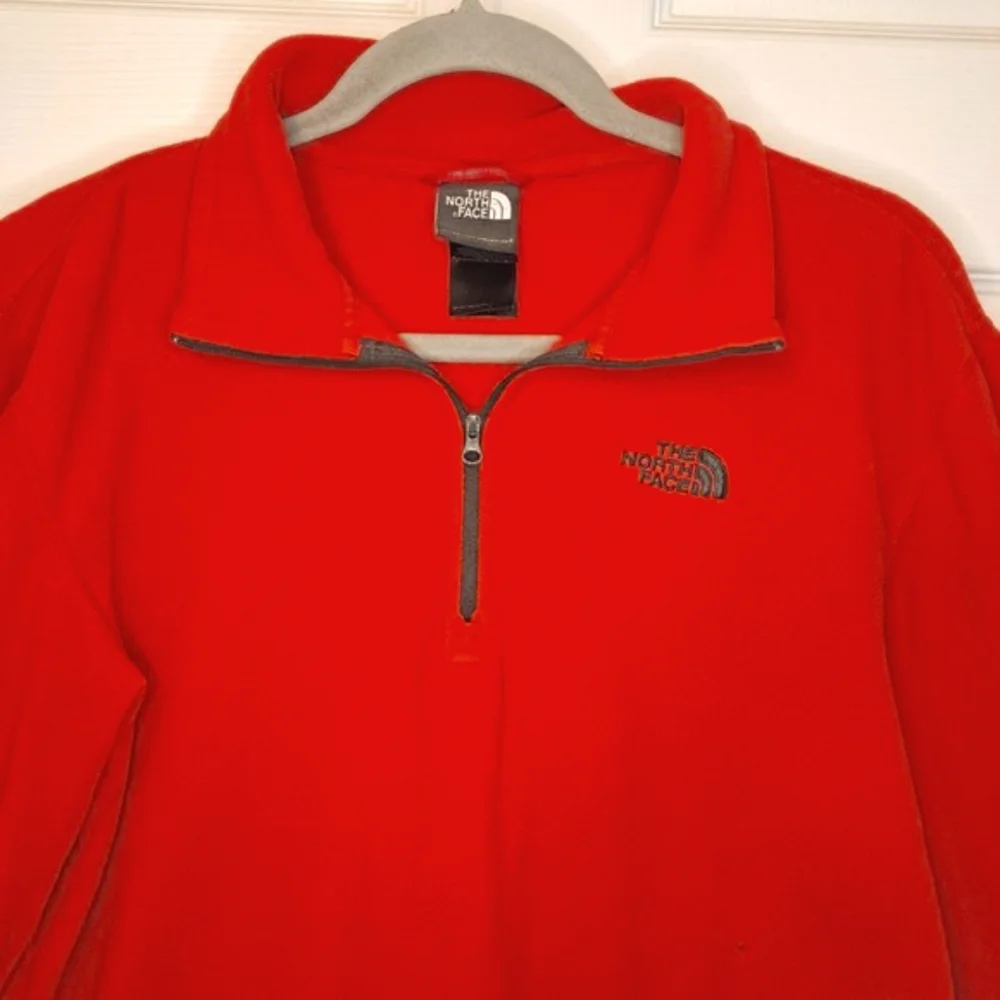 The North Face Red Quarter Zip Fleece Pullover Size Small